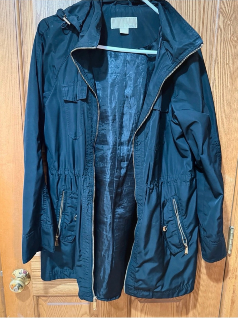Michael Kors Navy Utility Jacket with Hood and Zip